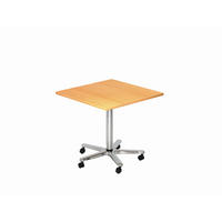 STEHTISCH 80/80/72-114 cm  - Chromfarben/Buchefarben, KONVENTIONELL, Holzwerkstoff/Metall (80/80/72-114cm) - Venda