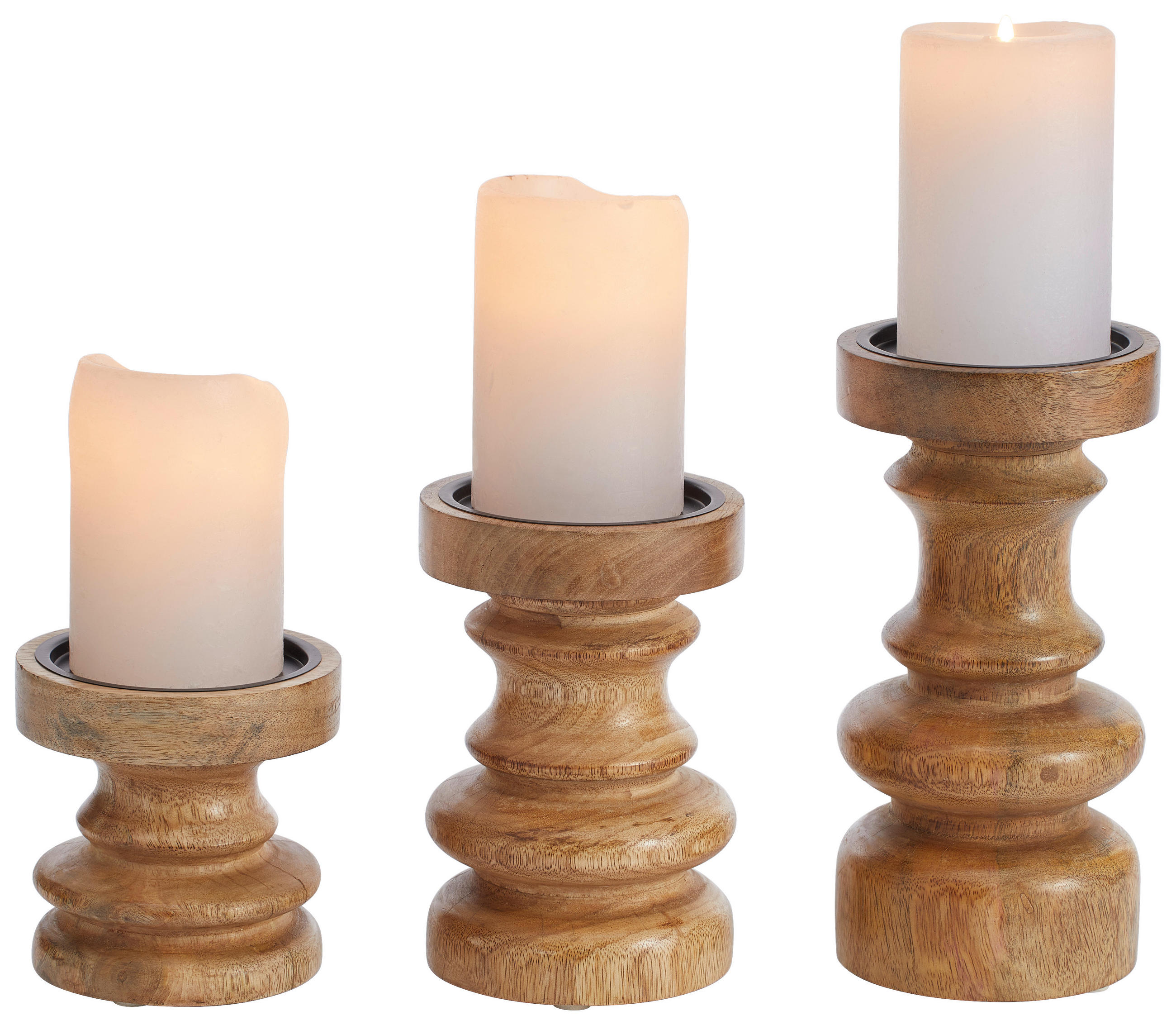 KERZENHALTER - Braun, LIFESTYLE, Holz (10/15cm) - Ambia Home