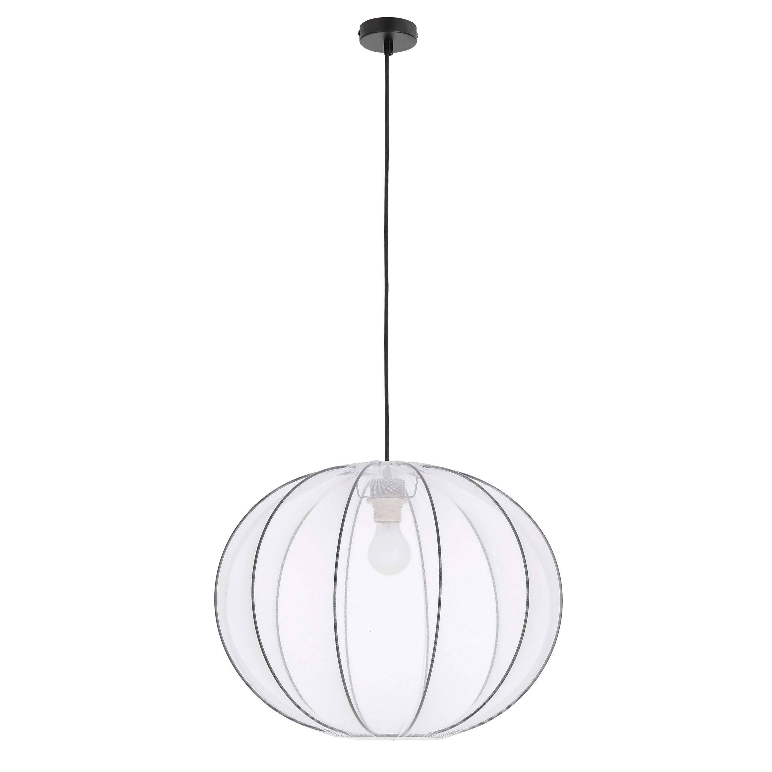 PENDELLEUCHTE 52/52/135 cm  - Schwarz/Weiß, KONVENTIONELL, Kunststoff/Metall (52/52/135cm)
