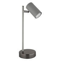 STOLNÍ LAMPA, GU10, 13,2/12/35 cm - šedá/černá, Design, kov/plast (13,2/12/35cm) - Globo