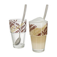 LATTE-MACCHIATO-SET Solo 4-teilig  - Klar/Multicolor, KONVENTIONELL, Glas (8.5/14/8.5cm) - Leonardo