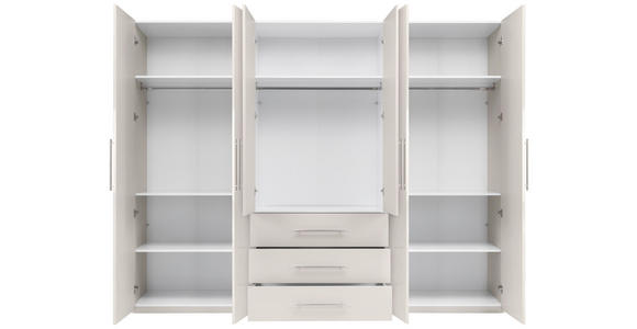 KLEIDERSCHRANK 294/219/59 cm,  in Kaschmir, 6-türig  - Kaschmir/Alufarben, KONVENTIONELL, Holzwerkstoff/Metall (294/219/59cm) - Carryhome