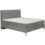 BOXSPRINGBETT 180/200 cm  in Grau  - Eichefarben/Grau, KONVENTIONELL, Holz/Textil (180/200cm) - Carryhome