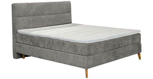 BOXSPRINGBETT 180/200 cm  in Grau  - Eichefarben/Grau, KONVENTIONELL, Holz/Textil (180/200cm) - Carryhome