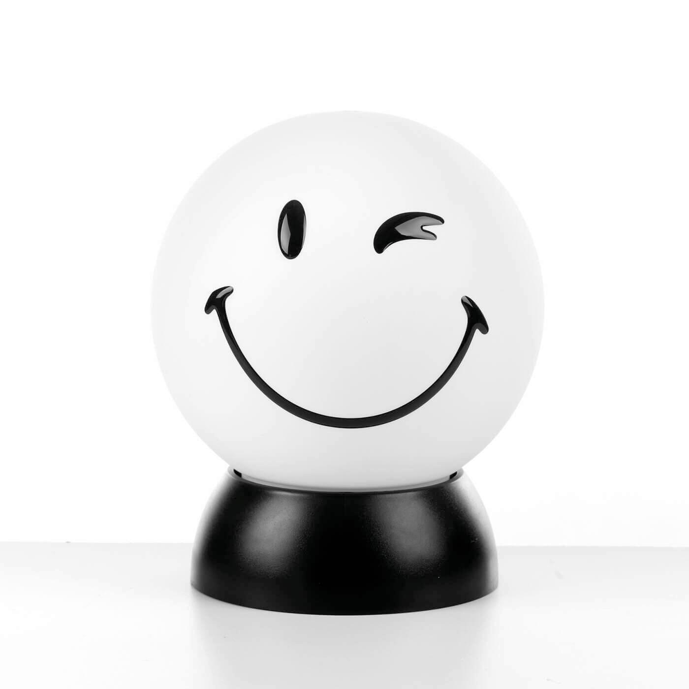 KINDERTISCHLEUCHTE 2001 SMILEY  - Weiß Hochglanz/Schwarz, Basics, Kunststoff (15/15/20cm)