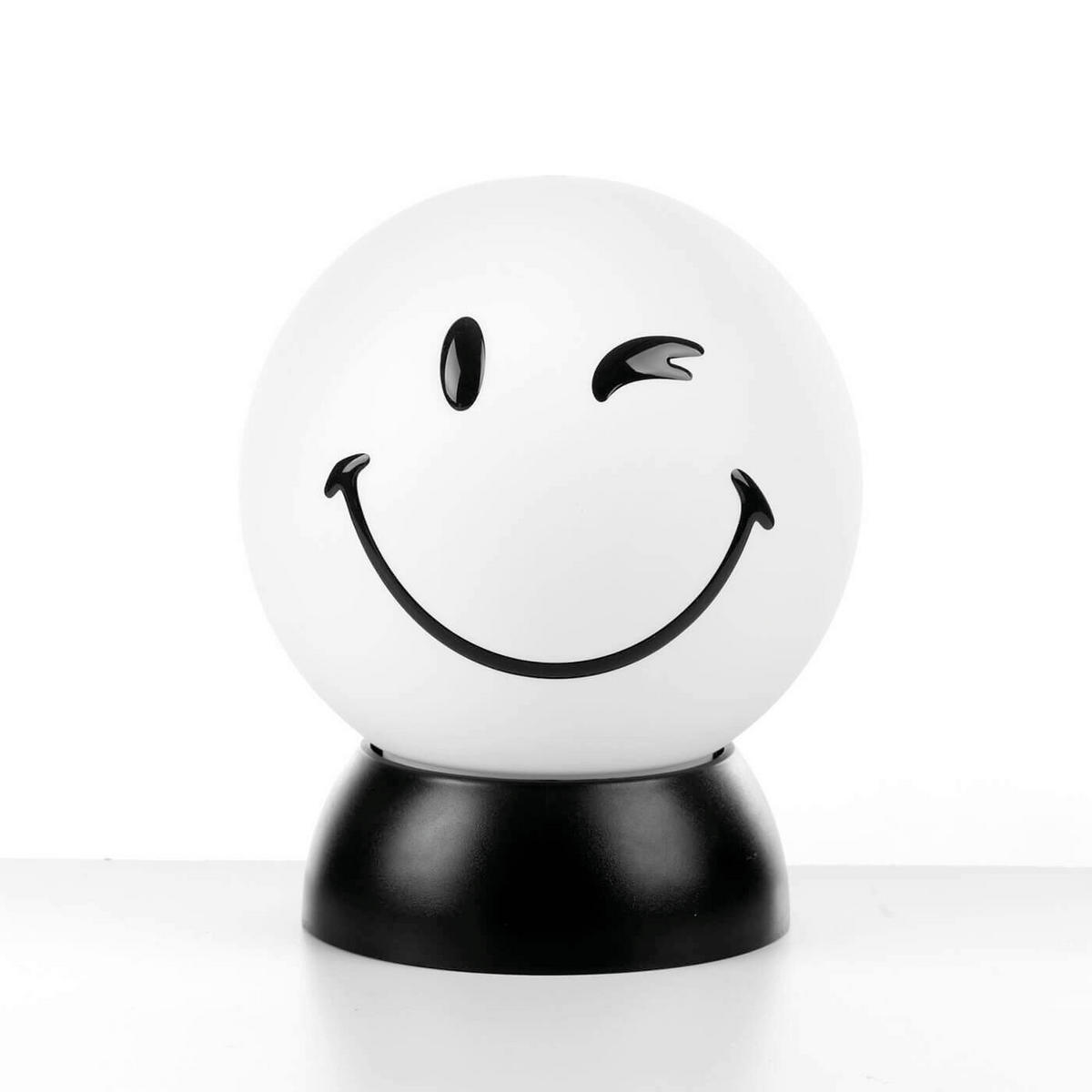 KINDERTISCHLEUCHTE 2001 SMILEY  - Weiß Hochglanz/Schwarz, Basics, Kunststoff (15/15/20cm)