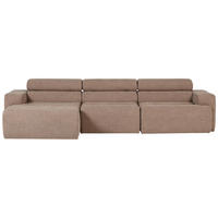 ECKSOFA Novi Taupe Bouclé Kopfteilverstellung  - Taupe/Schwarz, Design, Kunststoff/Textil (173/300cm) - Livetastic