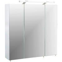 SPIEGELSCHRANK 70/75,7/16 cm  - Weiß Hochglanz/Silberfarben, MODERN, Glas/Holzwerkstoff (70/75,7/16cm) - MID.YOU