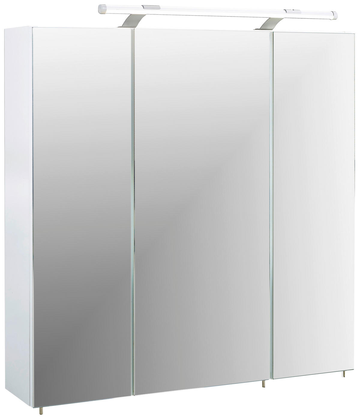 SPIEGELSCHRANK 70/75,7/16 cm  - Weiß Hochglanz/Silberfarben, MODERN, Glas/Holzwerkstoff (70/75,7/16cm) - MID.YOU