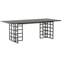 ESSTISCH Eukalyptusholz rechteckig Schwarz  - Schwarz, Design, Holz/Metall (220/100/75cm) - Livetastic