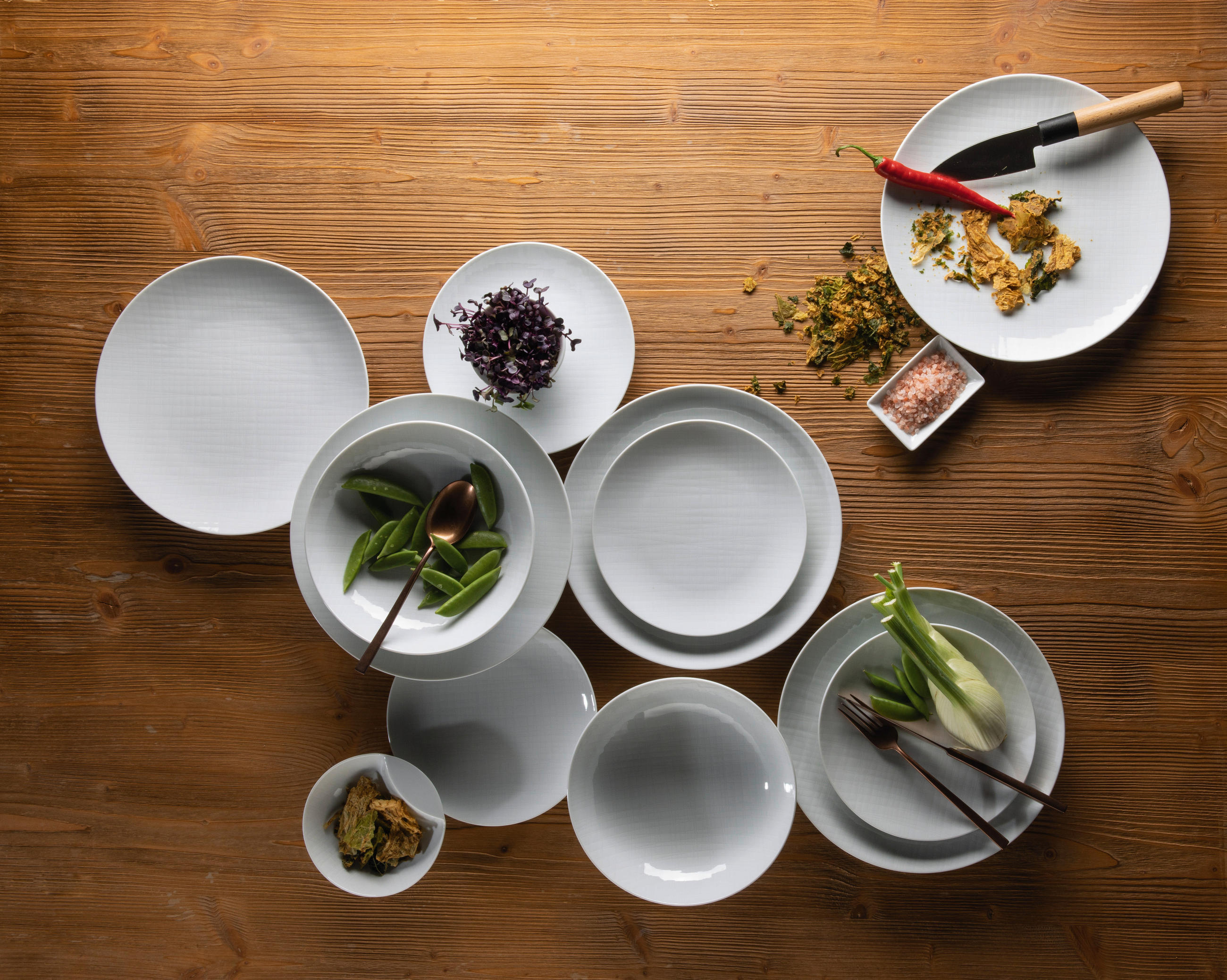 KOMBISERVICE Weiß 20-teilig Mesh weiß  - Weiß, Basics, Keramik - Rosenthal