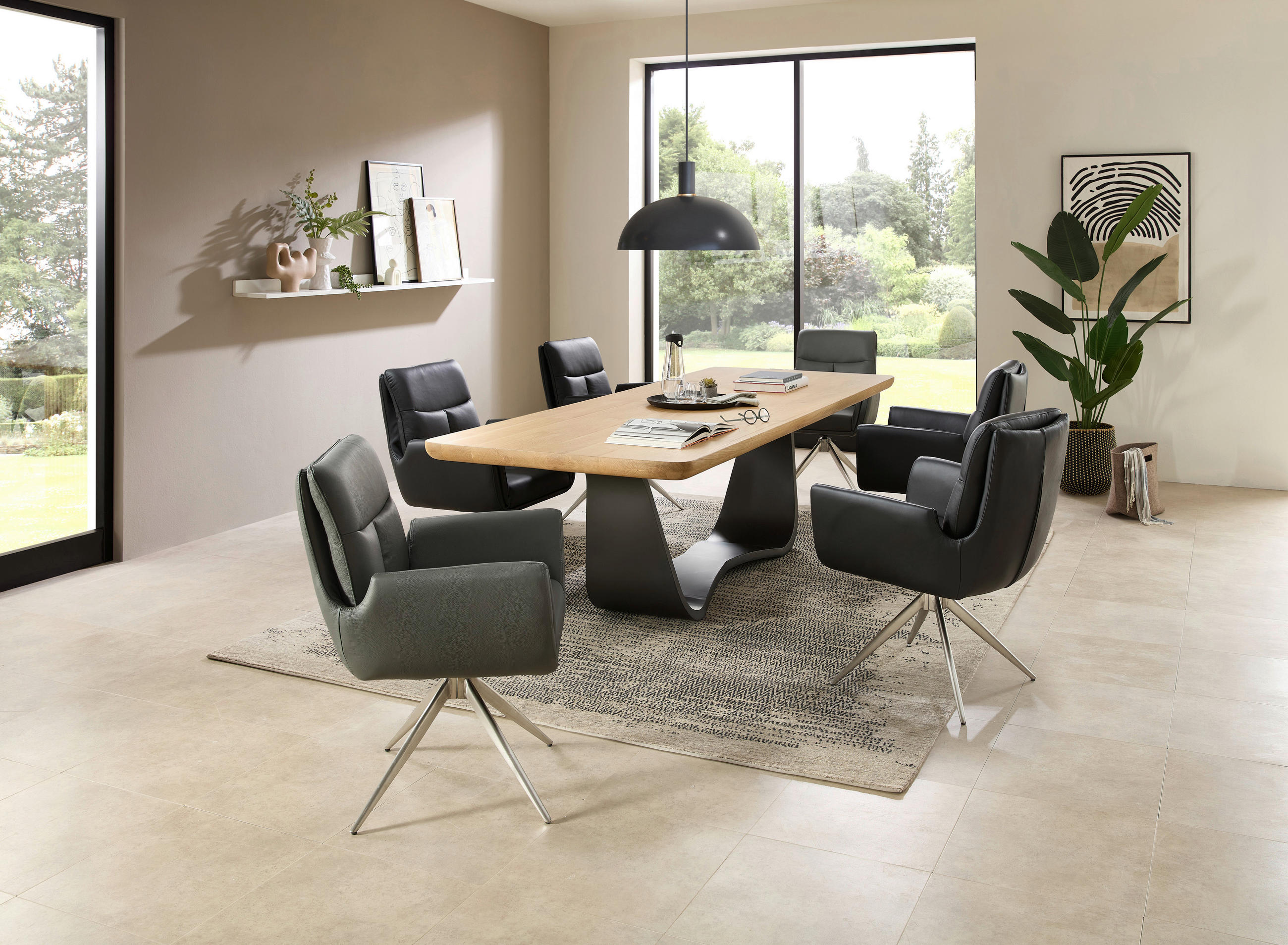 ESSTISCHHolz, Metall 260/100/75 cm   - Eichefarben/Anthrazit, Modern, Holz/Metall (260/100/75cm) - Livetastic