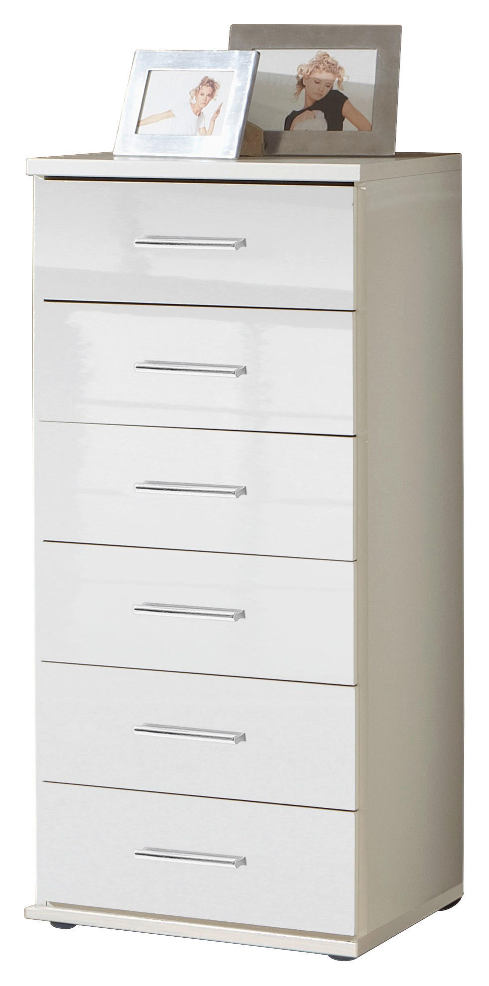 KOMMODE Weiß - Chromfarben/Weiß, KONVENTIONELL, Kunststoff (46/103/40cm) - Xora