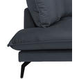 ECKSOFA in Samt Anthrazit  - Anthrazit/Schwarz, Design, Textil/Metall (200/241cm) - Carryhome