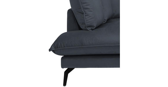 ECKSOFA in Samt Anthrazit  - Anthrazit/Schwarz, Design, Textil/Metall (200/241cm) - Carryhome