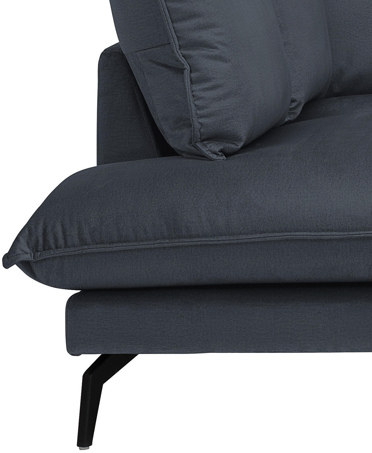 ECKSOFA Anthrazit Samt  - Anthrazit/Schwarz, Design, Textil/Metall (200/241cm) - Carryhome