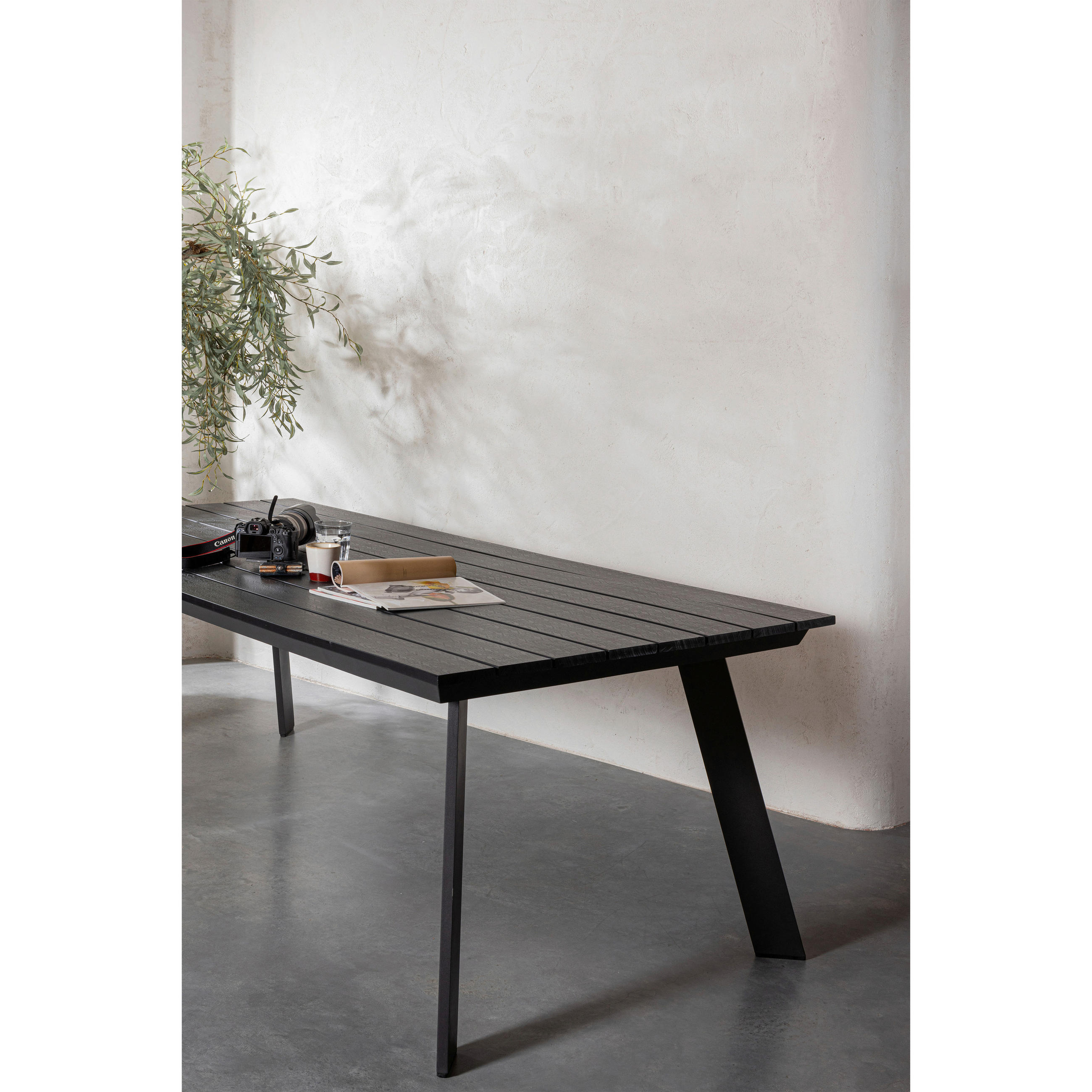 GARTENTISCH Holzwerkstoff Anthrazit rechteckig  - Anthrazit, Design, Holzwerkstoff/Metall (220/100/74cm) - Livetastic