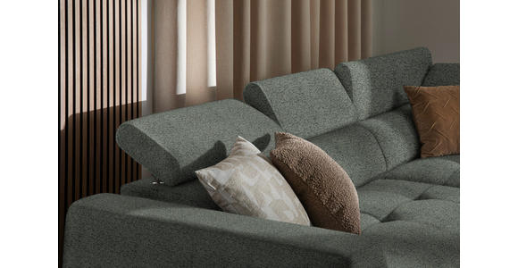 ECKSOFA in Struktur Grau 284/205 cm - Schwarz/Grau, Design, Kunststoff/Textil (284/205cm) - Xora