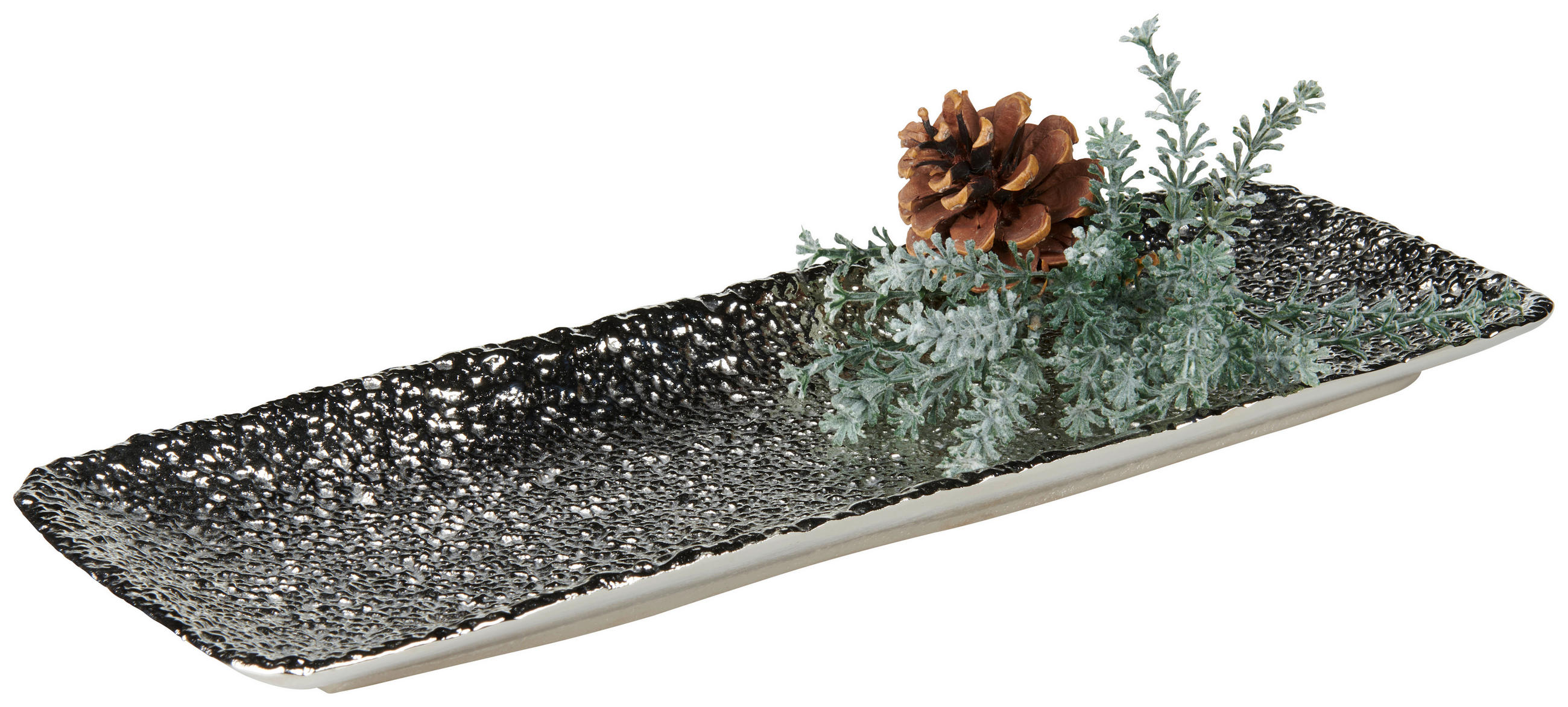 SERVIERTABLETT Metall  - Silberfarben, Basics, Metall (38,5/14,5/2,5cm) - Ambia Home