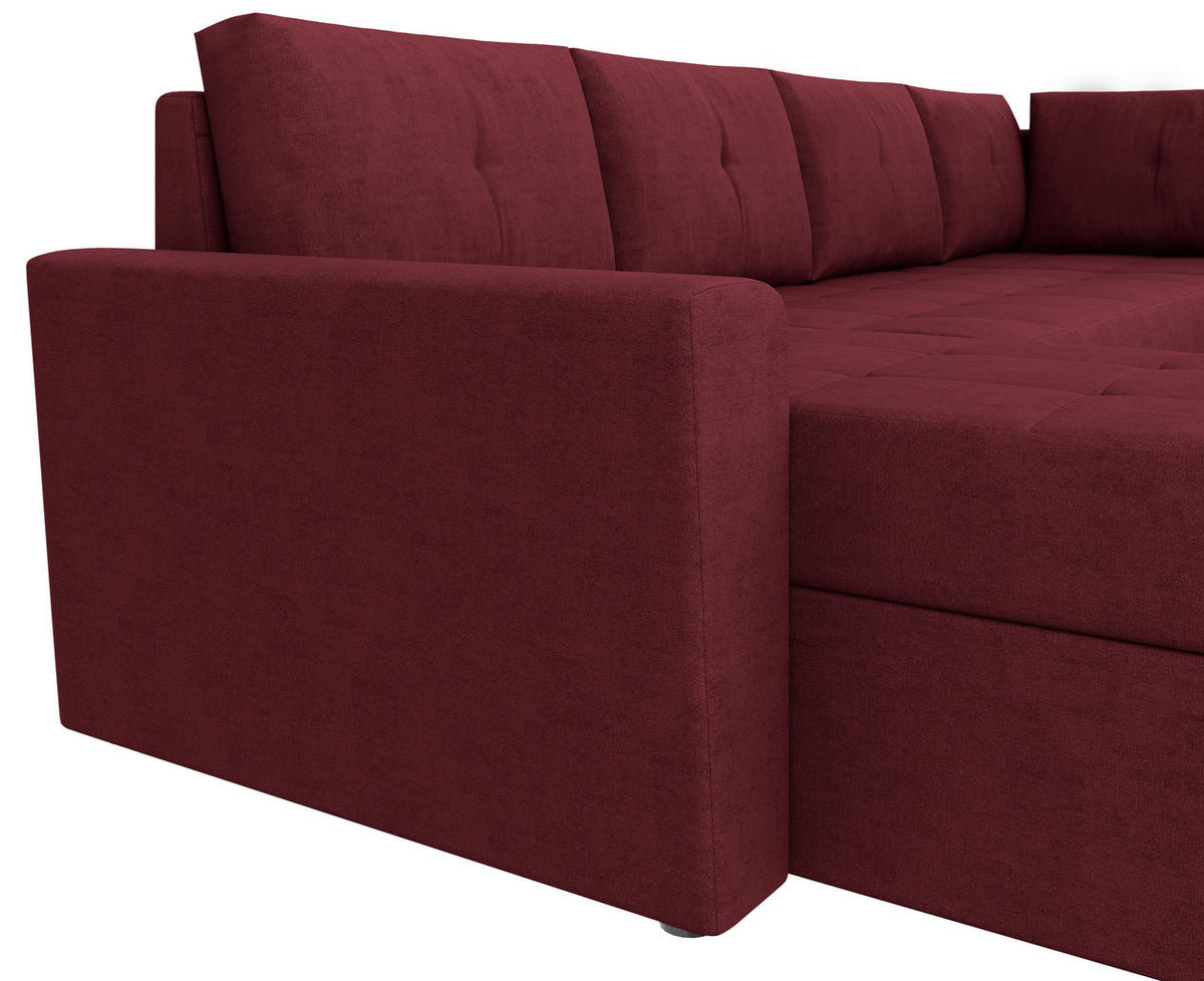 WOHNLANDSCHAFT TERMOLI Rot Jacquard  - Rot/Schwarz, Design, Kunststoff/Textil (155/297/212cm) - MID.YOU