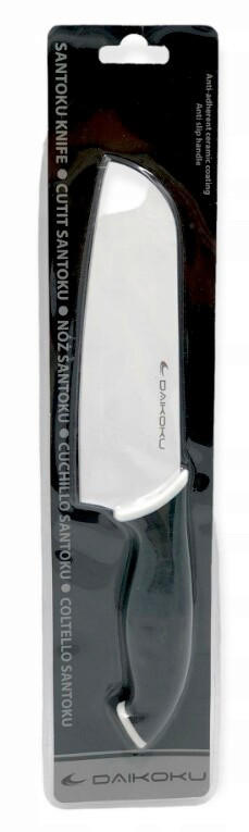 NOŽ SANTOKU          27,5 cm    jeklo - črna/bela, Basics, kovina/keramika (27,5cm)