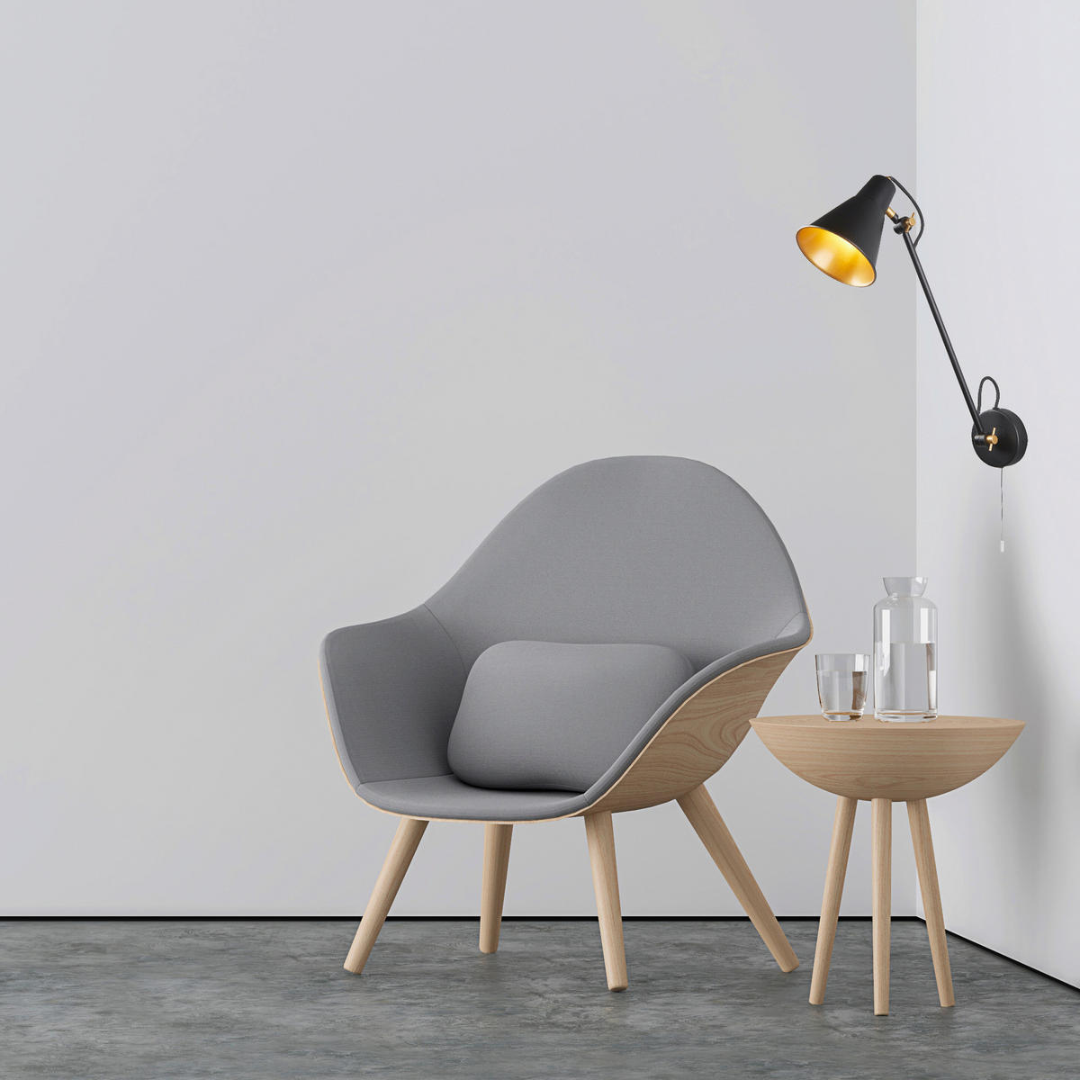 STENSKA SVETILKA  Swing Arm 60 W///220-240 V/E27 - črna, Basics, kovina (14/39cm)