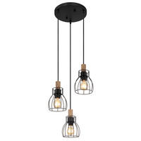 HÄNGELEUCHTE 35.5/35,5/120 cm  - Dunkelbraun/Schwarz, KONVENTIONELL, Holz/Metall (35.5/35,5/120cm) - Globo