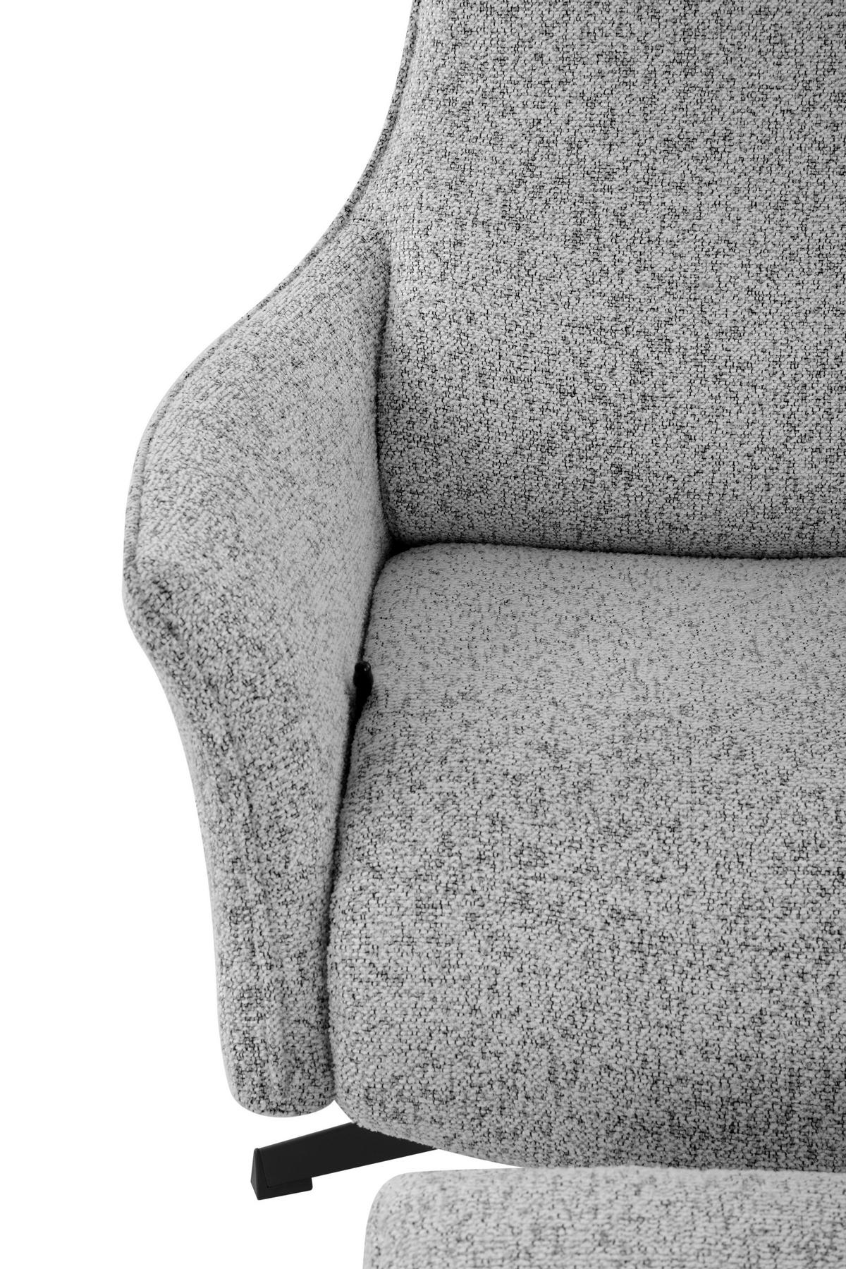 RELAXSESSELSET Mikrofaser Relaxfunktion    - Greige/Schwarz, Design, Textil/Metall (76/110/85.5cm) - Welnova