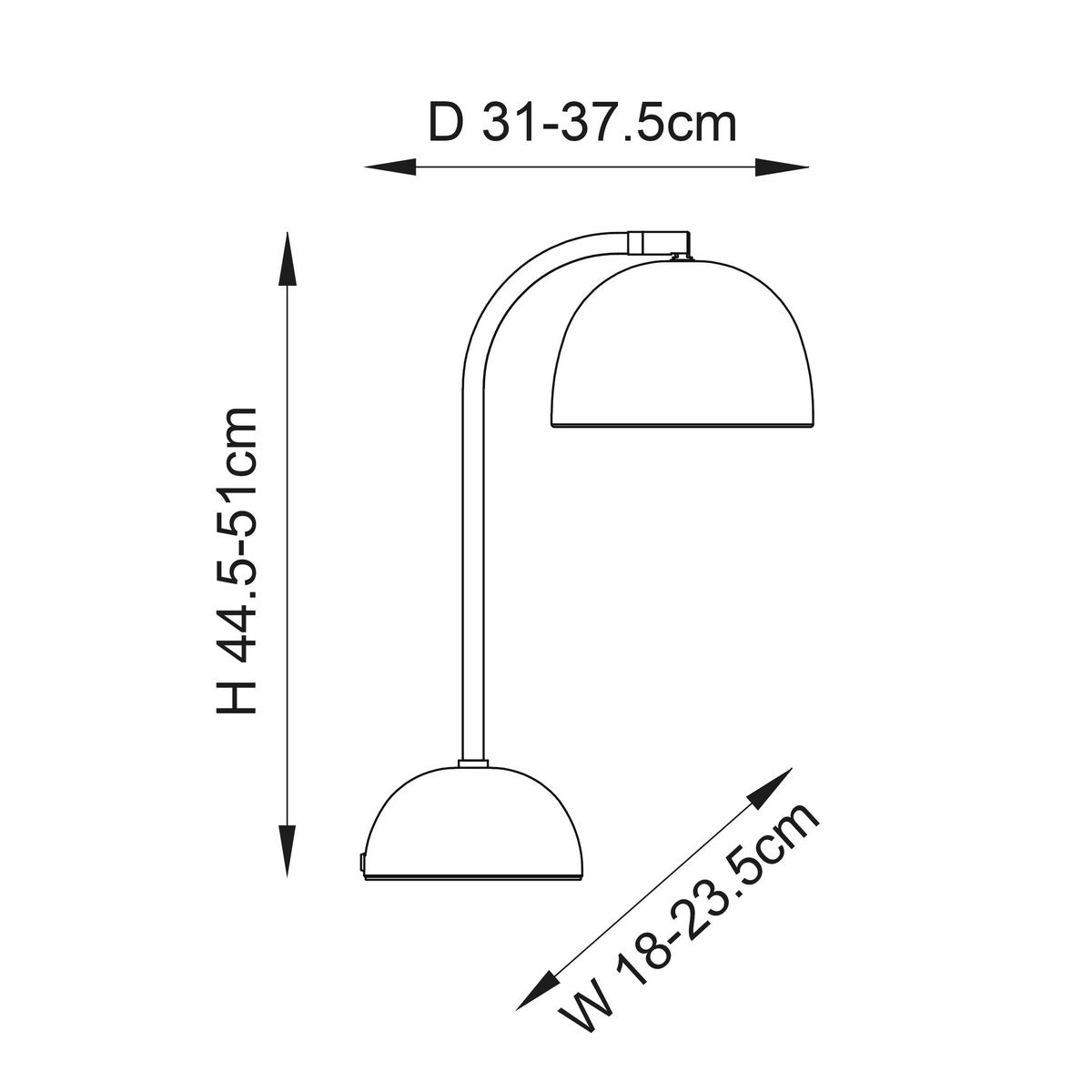 TISCHLEUCHTE 18/37,5/51 cm   - Messingfarben/Schwarz, KONVENTIONELL, Metall (18/37,5/51cm) - ENDON