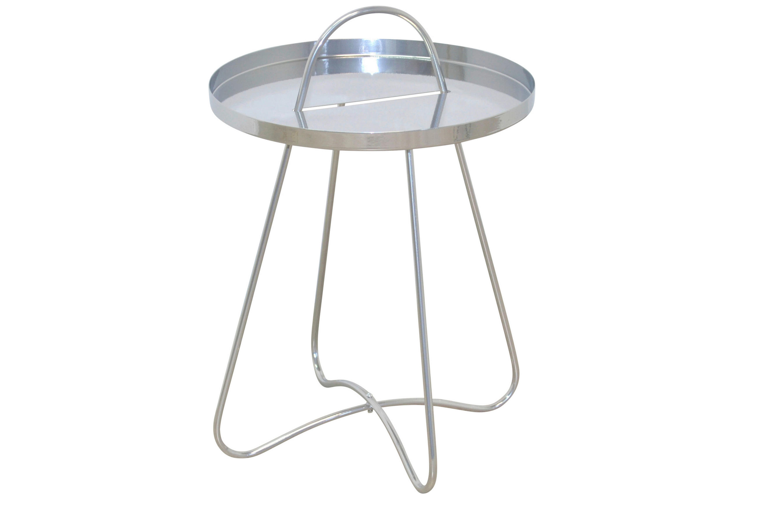 BEISTELLTISCH 40/40/57 cm Silberfarben rund  - Silberfarben, Design, Metall (40/40/57cm) - MID.YOU