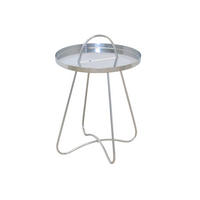 BEISTELLTISCH 40/40/57 cm Silberfarben rund  - Silberfarben, Design, Metall (40/40/57cm) - MID.YOU