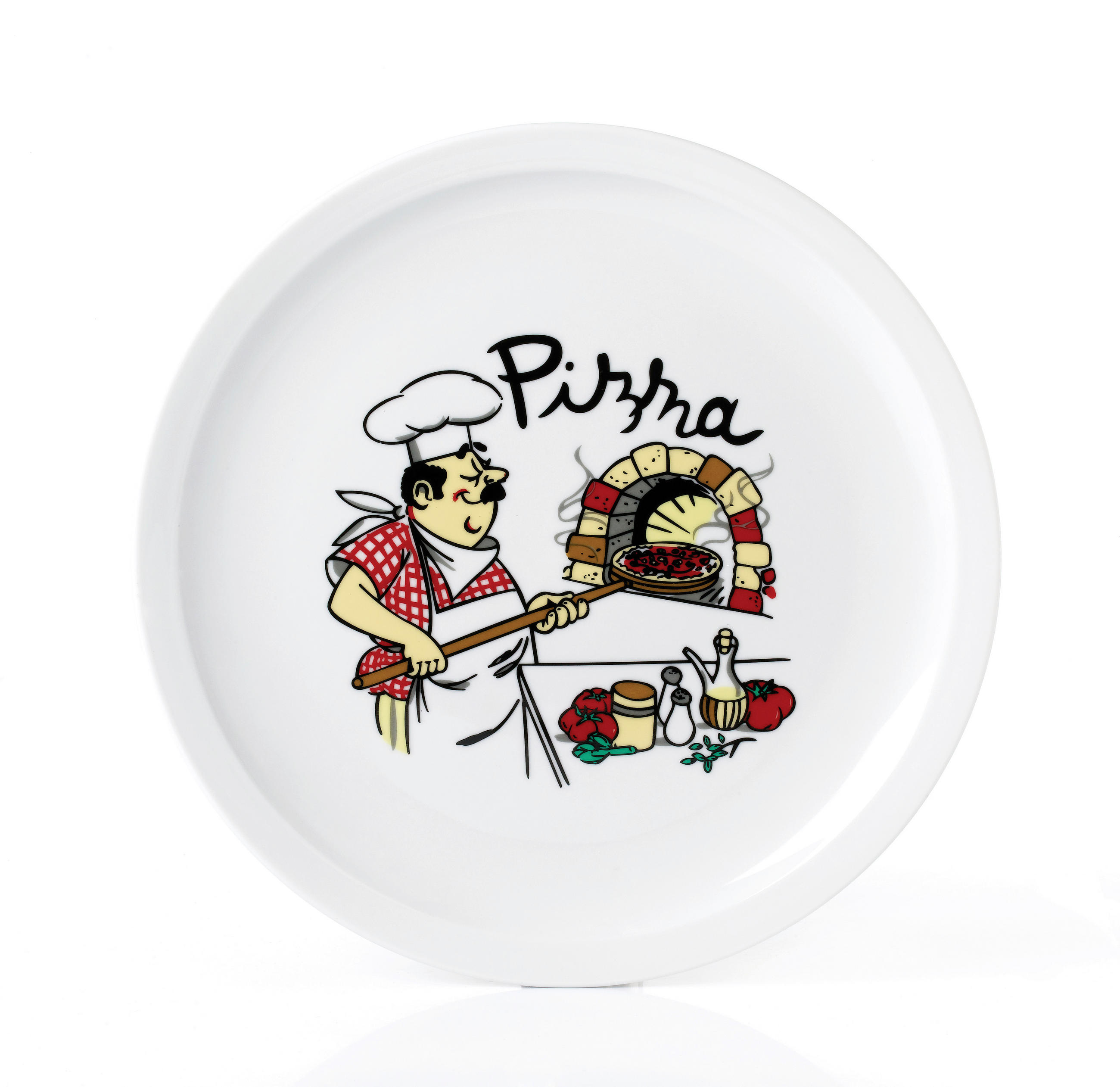 PIZZATALLRIK 30 cm  - vit/multicolor, Klassisk, keramik (30cm) - Van Well