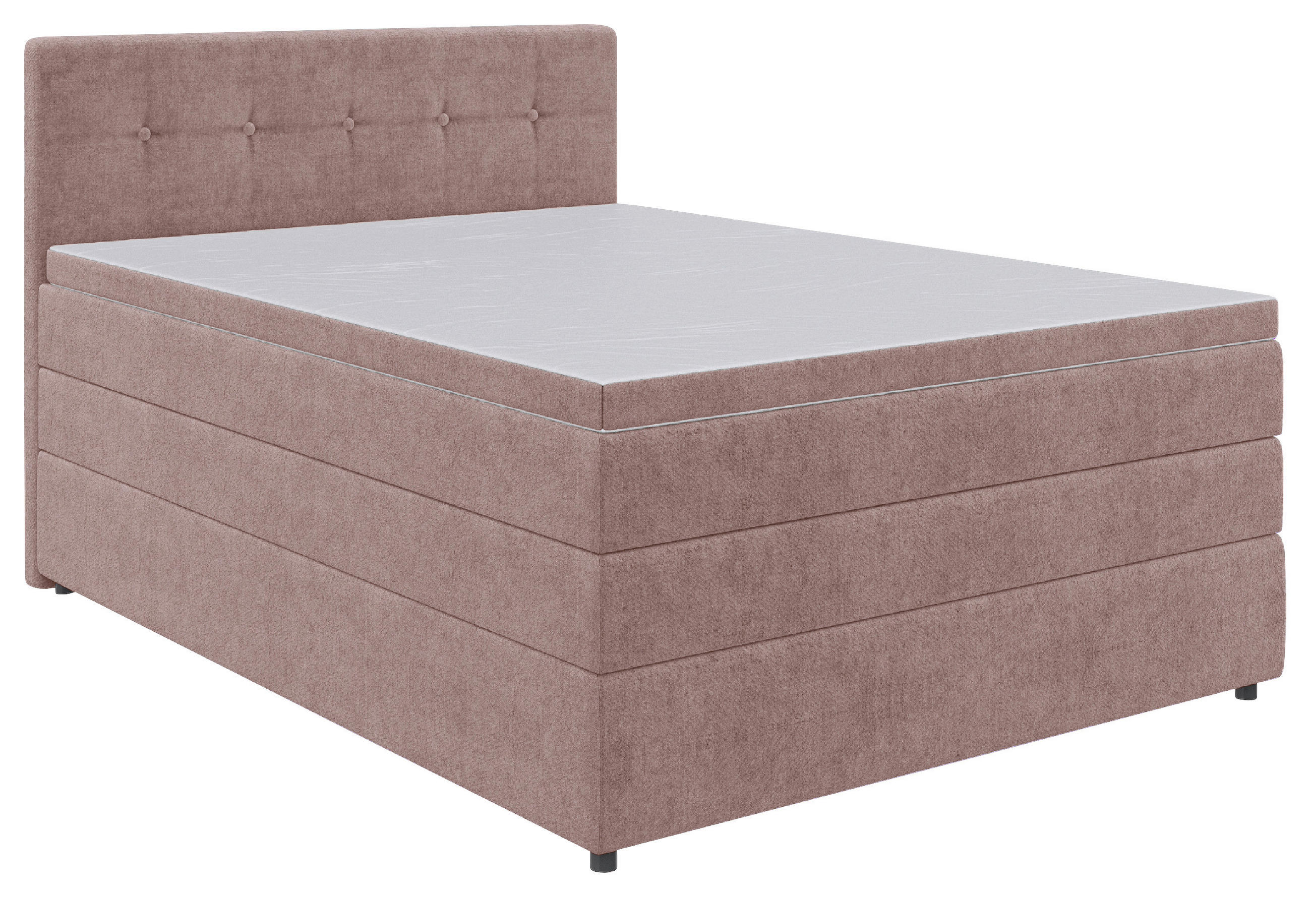 BOXSPRINGBETT 140/200 cm  in Hellrot  - Hellrot/Schwarz, KONVENTIONELL, Kunststoff/Textil (140/200cm) - Carryhome