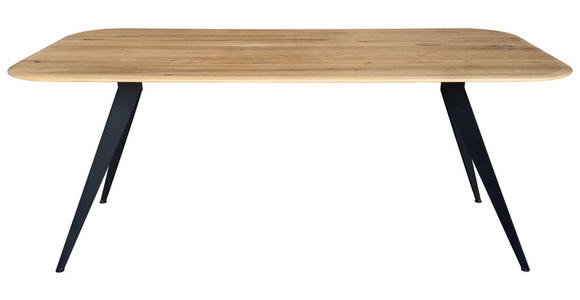 ESSTISCH Schwarz, Eichefarben rechteckig  in verschiedenen Größen erhältlich, Variantenauswahl  - Eichefarben/Schwarz, LIFESTYLE, Holz/Metall (160/90/75cm) - Linea Natura