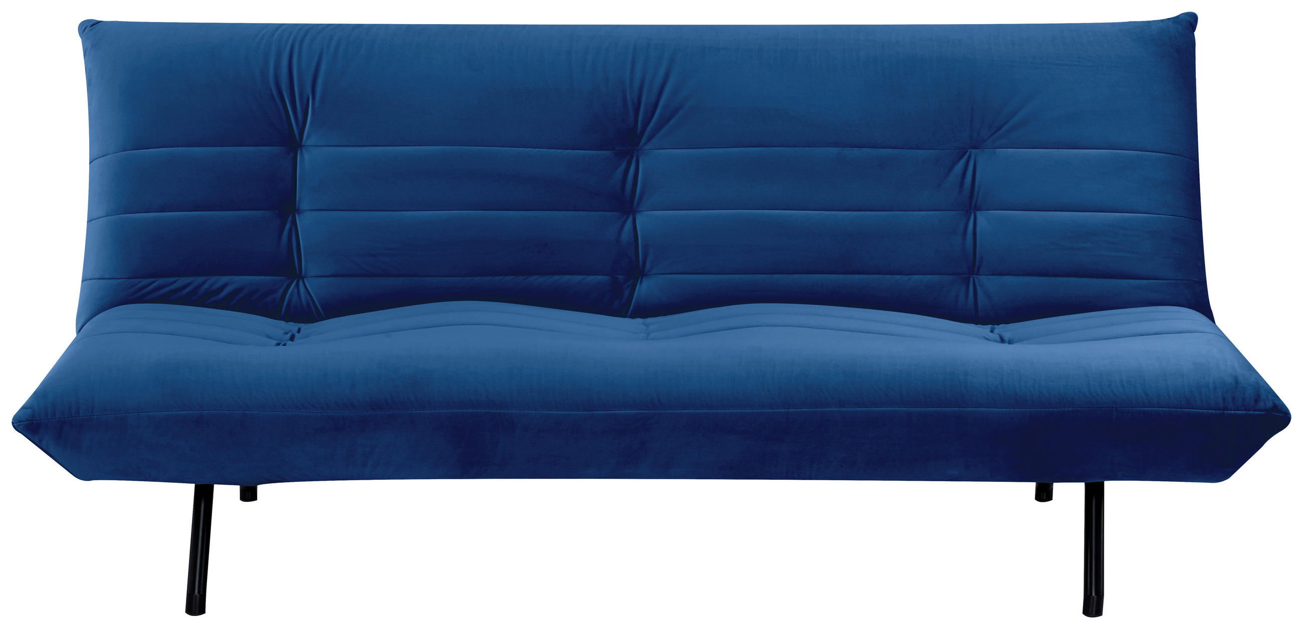 SCHLAFSOFA in Samt Blau  - Blau/Schwarz, MODERN, Textil/Metall (185/82/62cm) - MID.YOU