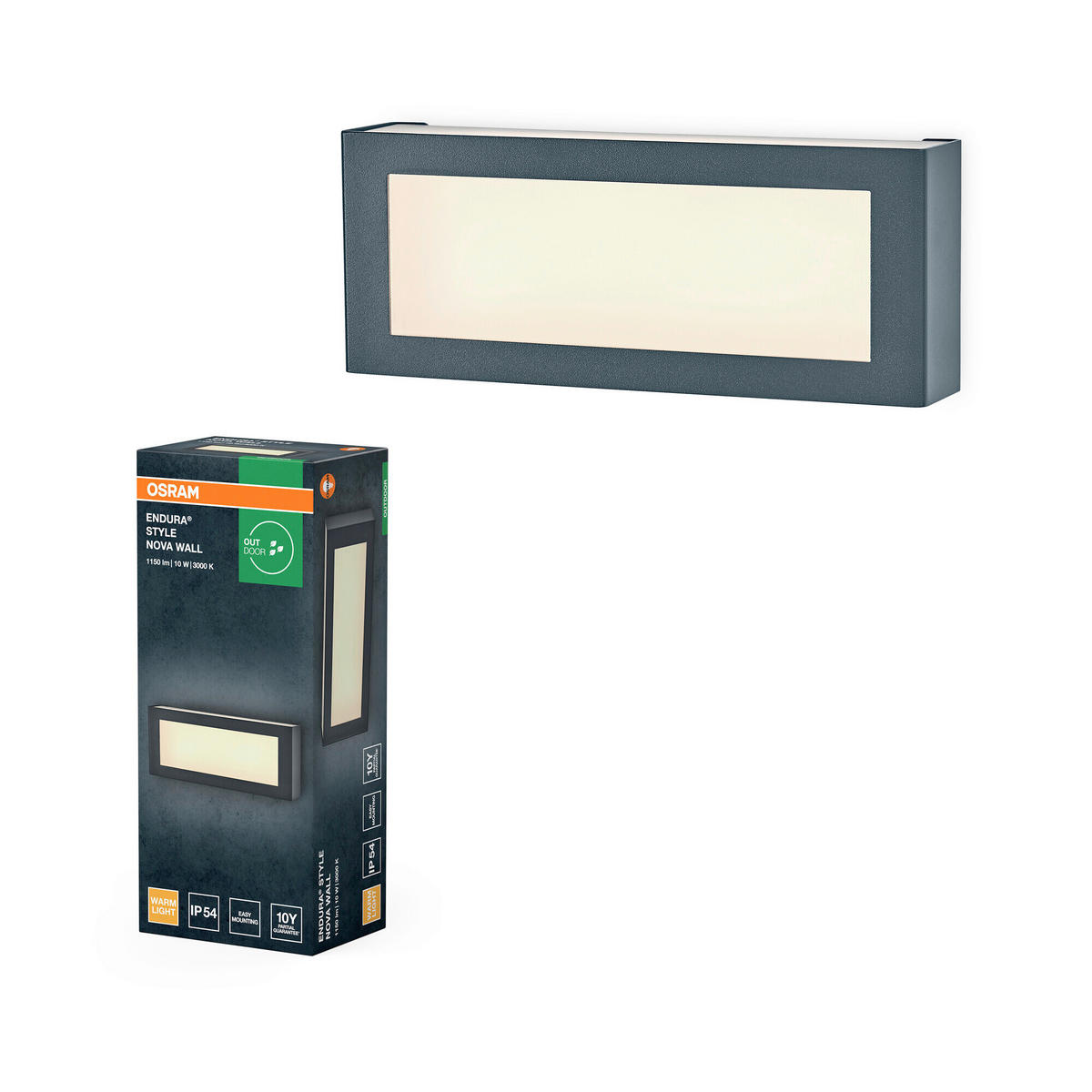 LED-AUßENLEUCHTE 26,7/7,7/10,5 cm   - Dunkelgrau, Basics, Kunststoff/Metall (26,7/7,7/10,5cm) - Osram