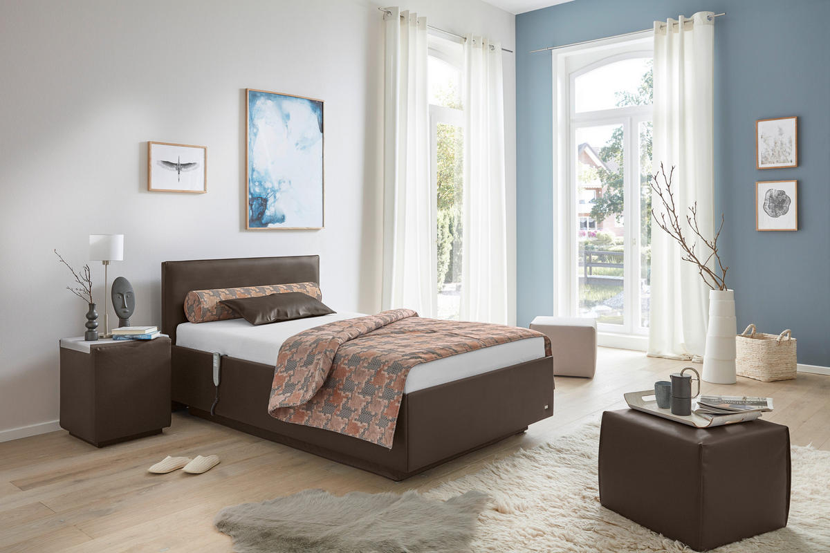 POLSTERBETT 100/200 cm  in Braun  - Schwarz/Braun, Basics, Holzwerkstoff/Textil (100/200cm) - RUF Betten