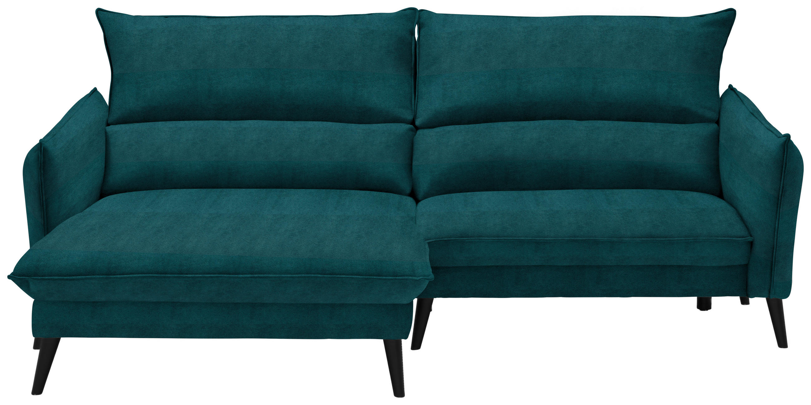 ECKSOFA Petrol Velours  - Petrol/Schwarz, Design, Holz/Textil (170/238cm) - Carryhome