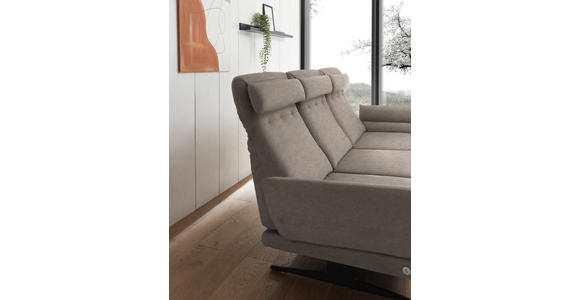 ECKSOFA  in Flachgewebe Taupe  279-327/176-217 cm  - Taupe/Schwarz, Design, Textil/Metall (279-327/176-217cm) - Dieter Knoll