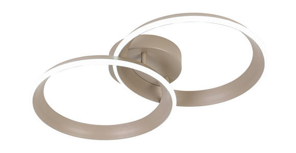 LED-DECKENLEUCHTE Velora 53,5/33/9,3 cm  - Sandfarben, Design, Kunststoff/Metall (53,5/33/9,3cm) - Dieter Knoll