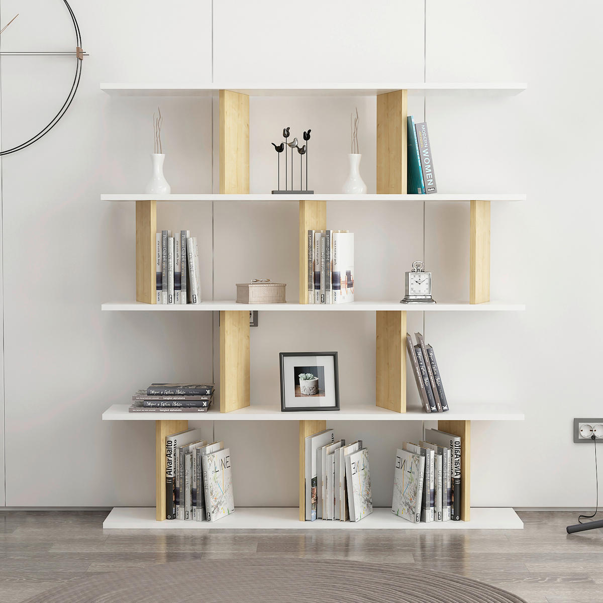 REGAL  130/137/25 cm Weiss  - Weiss, Design, Holzwerkstoff (130/137/25cm) - Livetastic