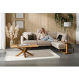 ECKSOFA  in Flachgewebe Beige  255/212 cm  - Eichefarben/Beige, KONVENTIONELL, Holz/Textil (255/212cm) - Valnatura