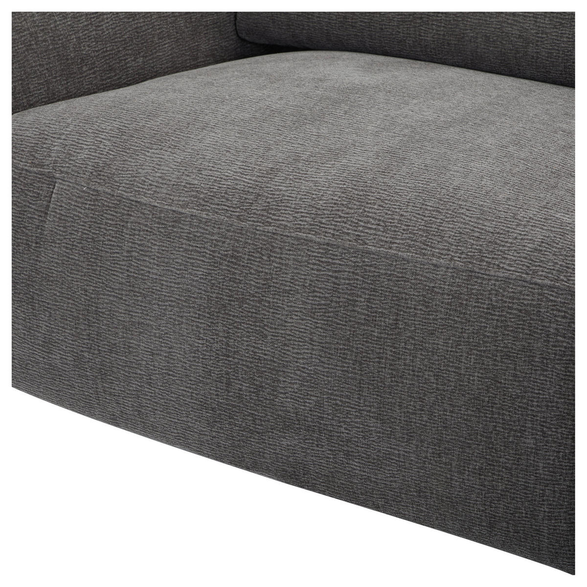 3-SITZER-SOFA in Flachgewebe Dunkelgrau  - Dunkelgrau/Schwarz, Lifestyle, Textil/Metall (198/83/107/111cm) - Livetastic