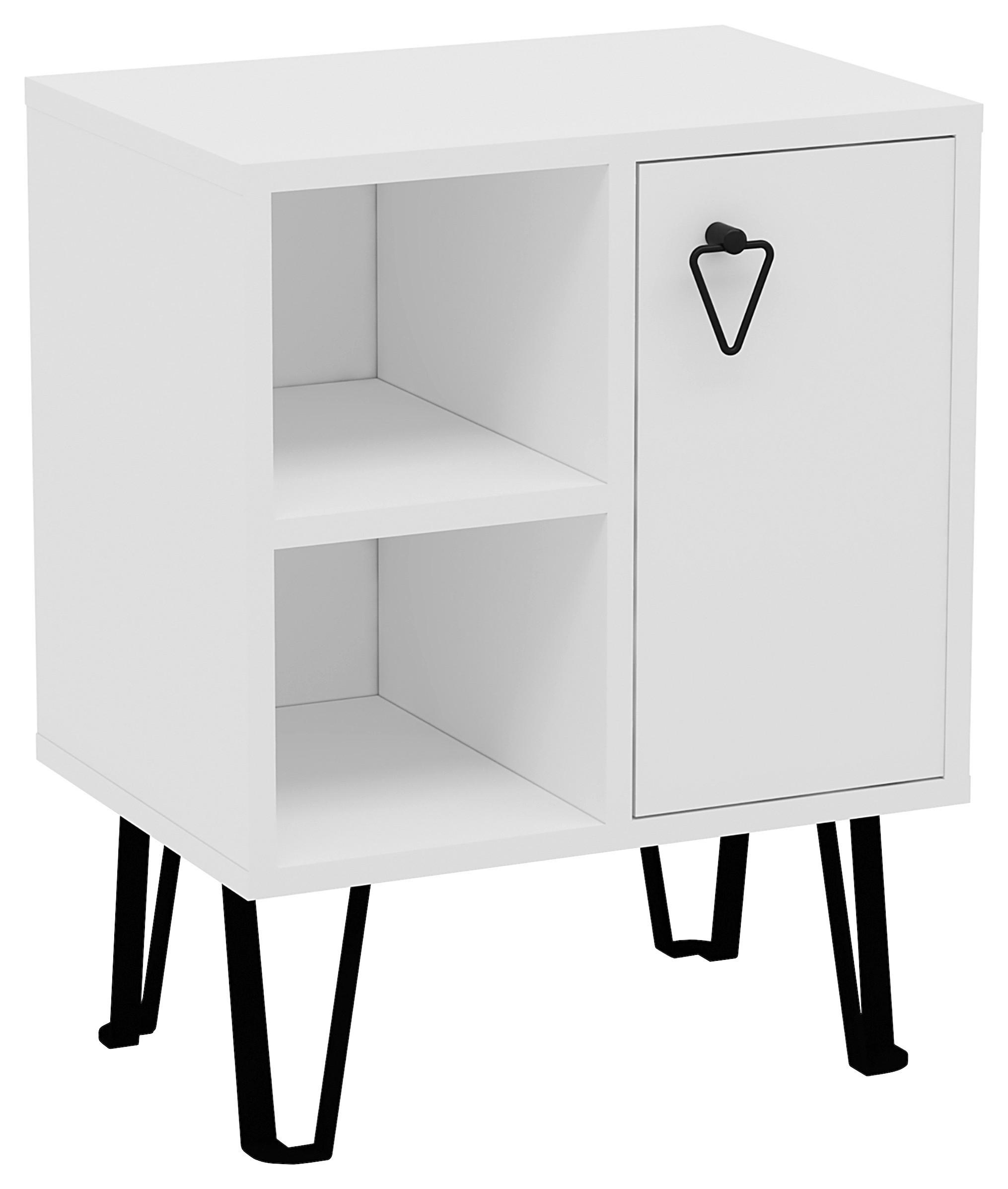NOČNÝ STOLÍK, biela, 50/63/35 cm - biela, Design, kompozitné drevo (50/63/35cm) - MID.YOU