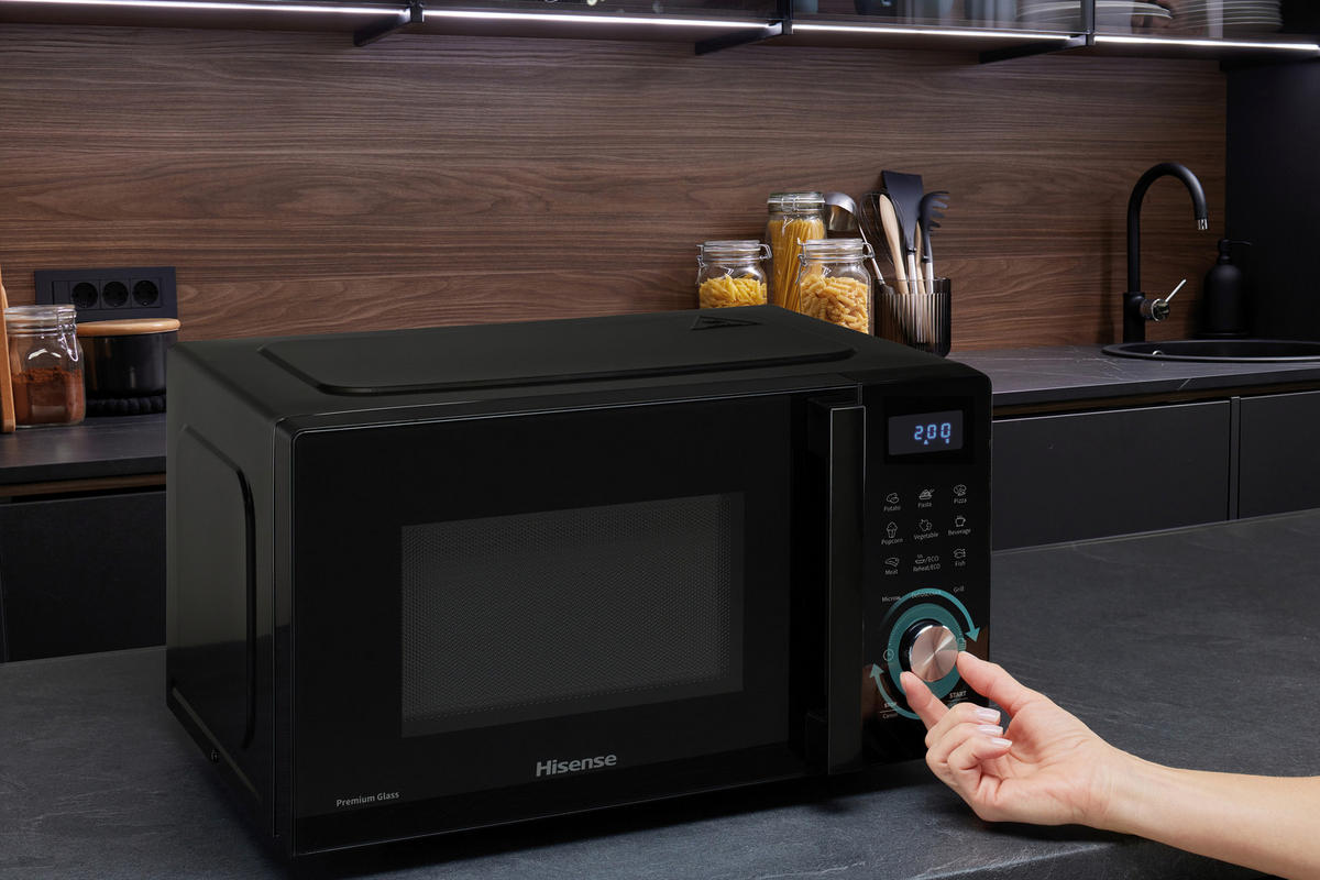 MIKROWELLE H20MOBSD1HG  - Schwarz, MODERN, Glas/Kunststoff (45,5/26,1/32,6cm) - Hisense