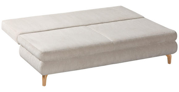 SCHLAFSOFA Cord Beige - Eichefarben/Beige, Design, Holz/Textil (200/91/92cm) - Novel