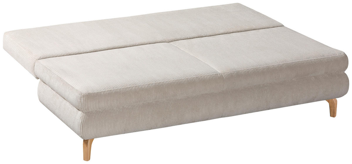 SCHLAFSOFA in Cord Beige  - Eichefarben/Beige, Design, Holz/Textil (200/91/92cm) - Novel