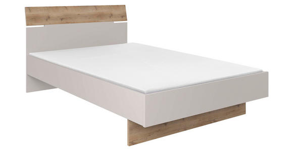 BETT 120/200 cm  in Eichefarben, Sandfarben  - Sandfarben/Eichefarben, MODERN, Holzwerkstoff (120/200cm) - Hom`in