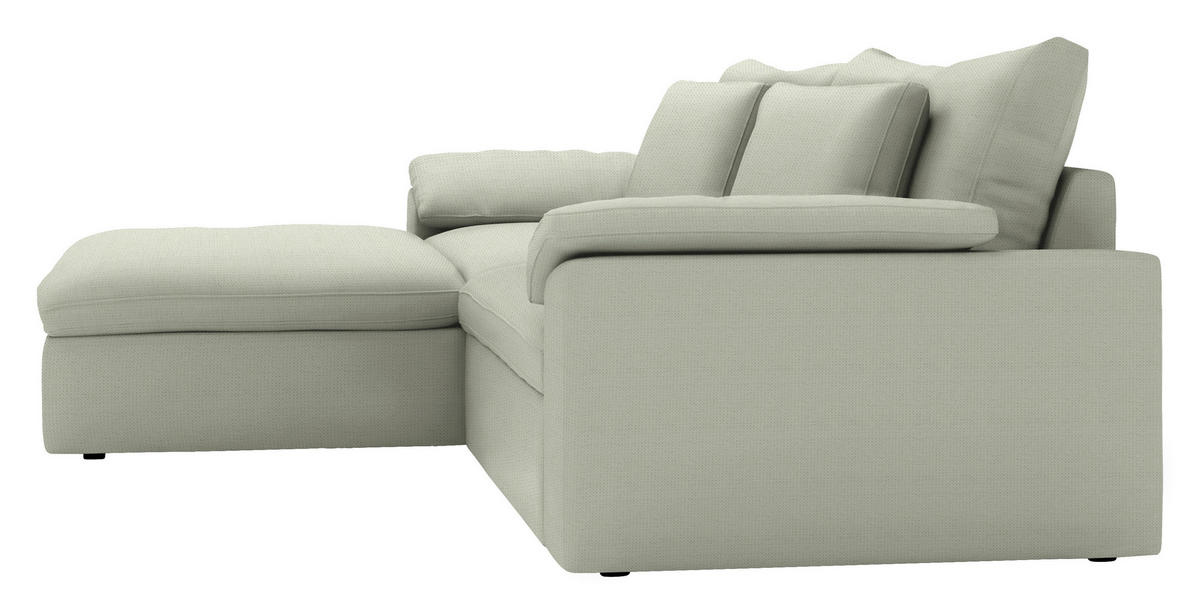 ECKSOFA  Chenille Sandfarben  - Sandfarben/Schwarz, Modern, Kunststoff/Textil (198/306cm) - Carryhome