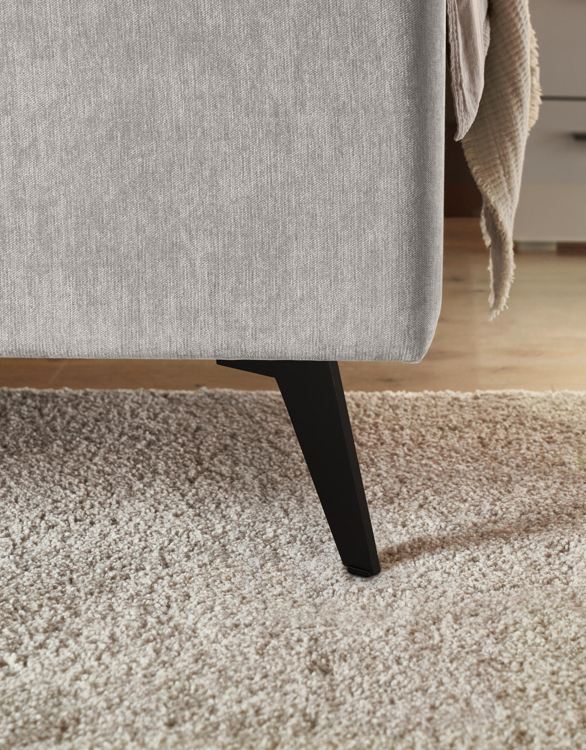 POLSTERBETT 140/200 cm,  in Grau,  - Schwarz/Grau, KONVENTIONELL, Textil/Metall (140/200cm) - SetOne by Musterring